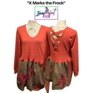 Upcycled orange tunic sweater